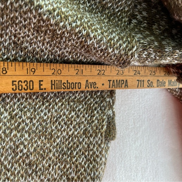 NOS Vintage 80’s Saint Tomas Leather Trimmed Patchwork Geometric Men Cardigan L - Picture 8 of 10